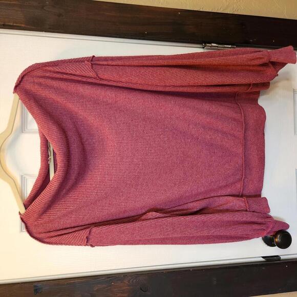 We The Free Tops - We The Free Women's Off-Shoulder Oversized Waffle Knit Top  - Size Extra Small